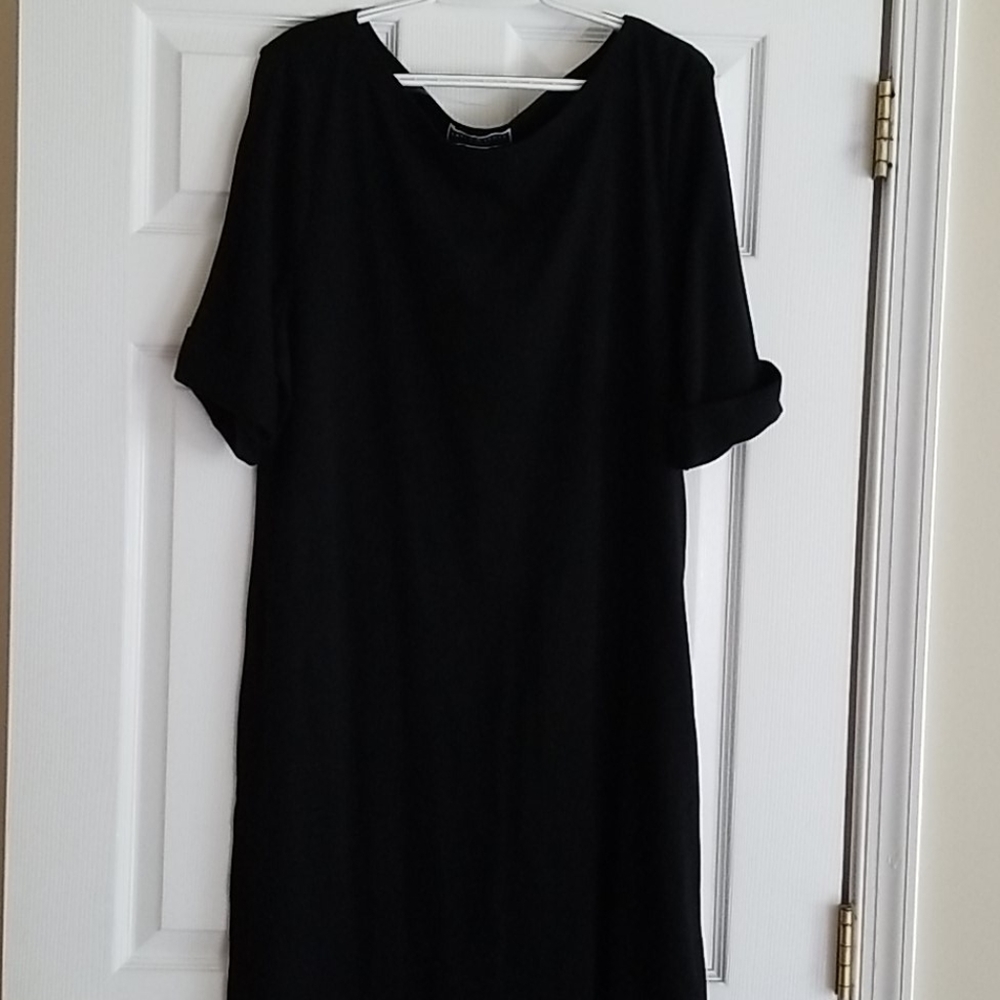 COPY - Karen Scott Sport 100% cotton black dress with cuff sleeves. XL/XXL